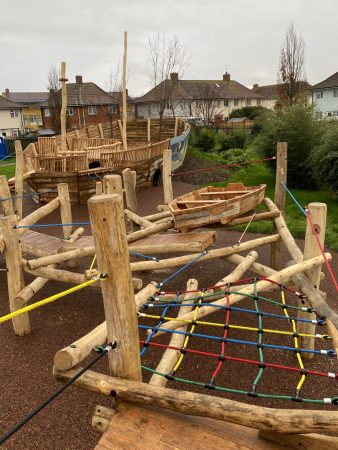 pirate ship, climbing frame, school, park, natural play