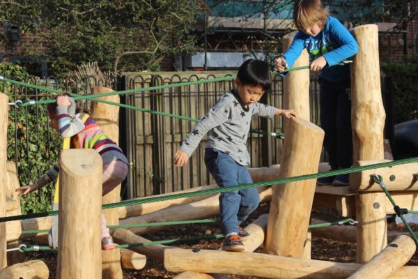 Tangle Frame, climbing frame, natural play, timber, school, park, playground