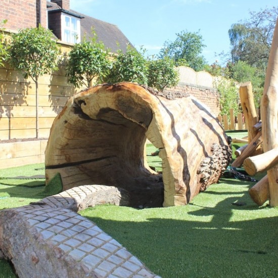 Wooden Tunnel in Playpark