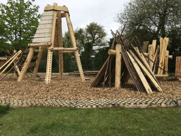 den building, natural play, forest school, playground, school