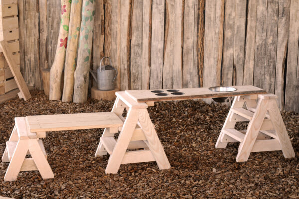 mud kitchen, natural play, wooden, playground, equipment