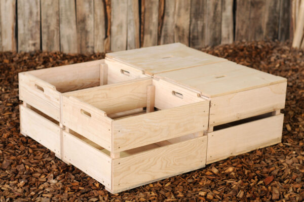 wooden, storage, box, crate, table, natural play, kitchen, mud, playground, garden