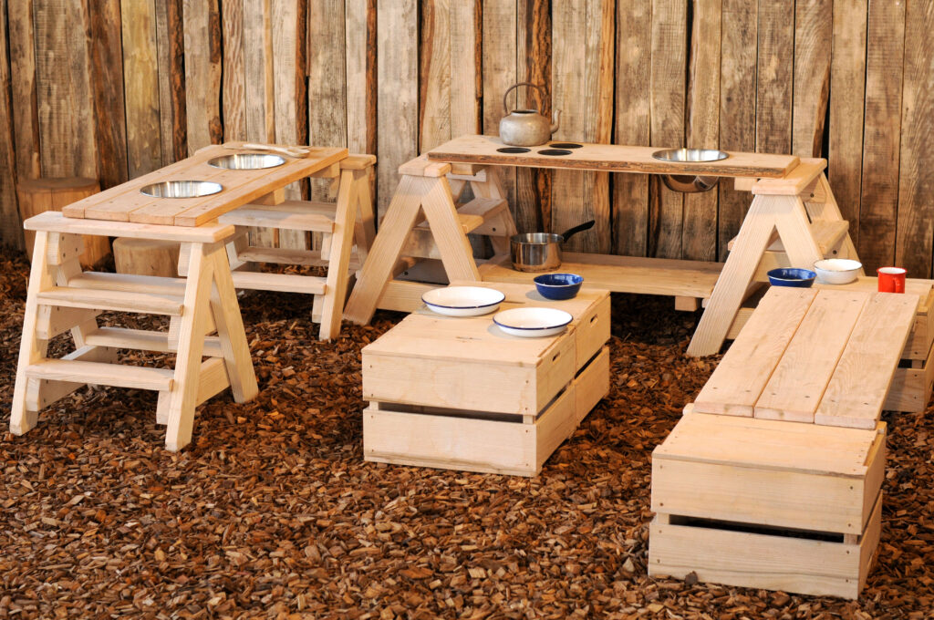 mud kitchen, modular mud kitchen set, early years, natural play, nursery