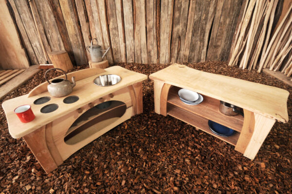 mud kitchen, early years, school, nursery, children, small world, wooden, play equipment, counter top